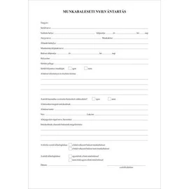 Nyomtatvány, munkabaleseti nyilvántartó napló, 32 oldal, A4, VICTORIA PAPER, 10 tömb/csomag