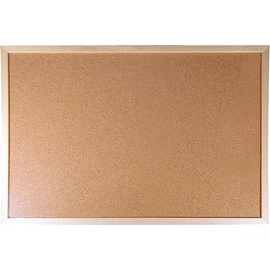 Parafatábla, kétoldalas (parafa/parafa), 40x60 cm, fa keret, VICTORIA VISUAL