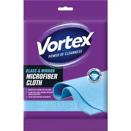 Törlőkendő, mikroszálas, üveg és tükör felületre, 35x35 cm, 1 db, VORTEX, kék