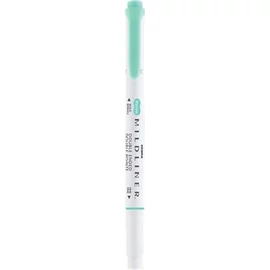 Szövegkiemelő, 1,0/3,5 mm, kétvégű, ZEBRA "Mildliner Fluorescent", türkiz