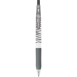 Zseléstoll, 0,33 mm, nyomógombos, csíkos test, ZEBRA "Sarasa Clip Pastel", pasztellfekete