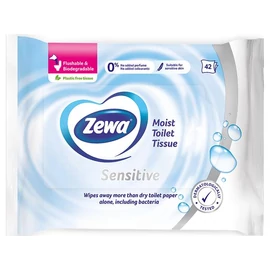 Toalettpapír, nedves, 42db, ZEWA, sensitive