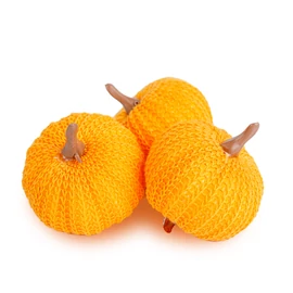 Őszi dekoráció - tök szett - csipeszes - narancssárga - 3 db / csomag