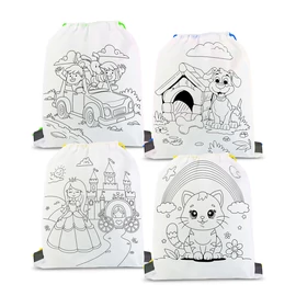 Színezhető tornazsák - 4 filccel - 33 x 27 cm - 4 féle