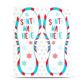 Karácsonyi dekoráció - "Itt járt a Mikulás" lábnyom matrica - 25 x 10 cm - 2 db / csomag