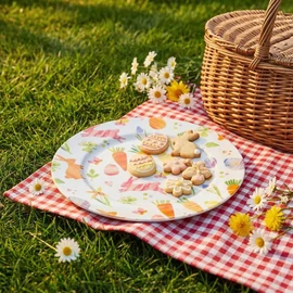 Húsvéti tálca - fém - répás - 33 cm