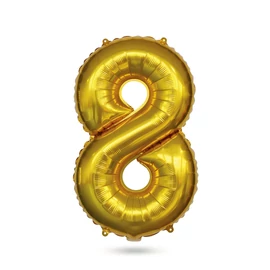8-as születésnapi szám fólia lufi, arany, 40"