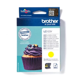Brother LC123Y tintapatron 1 db Eredeti Nagy (XL) kapacitású Sárga
