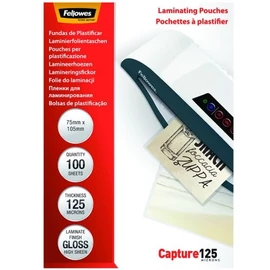 Meleglamináló fólia, 125 mikron, 75x105 mm, fényes, 100 db