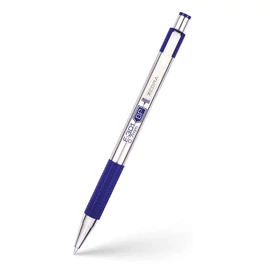 F-301 golyóstoll, 0,24 mm-es vonalvastagság, nyomógombos, rozsdamentes acél, kék