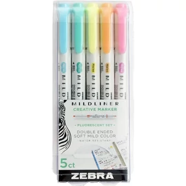 Mildliner Fluorescent Szövegkiemelő készlet, 1,4/4,0 mm, kétvégű, 5 szín