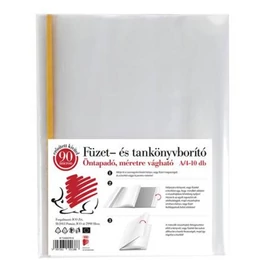 Süni öntapadó csíkos könyvborító, A4, 90 mikron, víztiszta, 10 db-os csomag