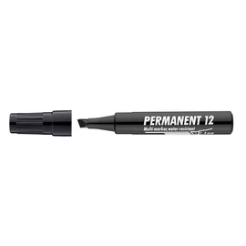 'Permanent 12' Alkoholos marker, 1-4 mm, vágott, fekete