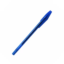 eldobható golyóstoll, 0,5 mm, kupakos, kerek test, bordázott fogórész, kék