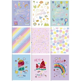 Stay simple spirálfüzet, kockás, A5, 80 lap, keményfedeles, vegyes minta