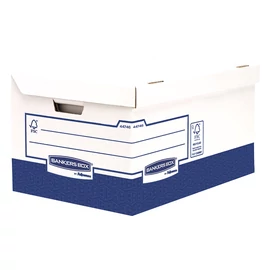 Bankers Box® Basic ultra erős archiváló konténer, kék/fehér, 10 db/csomag, (csomagsérült)