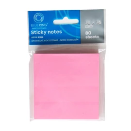 öntapadó jegyzettömb, 76x76mm, 80lap, neon pink