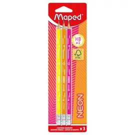 Black`Peps Neon grafitceruza készlet, radíros, HB, háromszögletű, vegyes színek