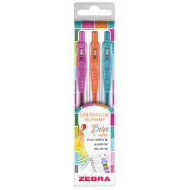 Sarasa Clip Boho Vibes zseléstoll készlet, 0,33 mm, nyomógombos, 3 szín