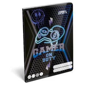 Füzet, tűzött, A5, vonalas, 32 lap, 1. osztály,  "Esport, Gamer on Duty", "14-32"