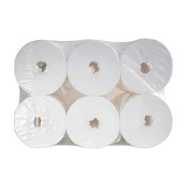 Toalettpapír 2 rétegű közületi átmérő: 19 cm 100 % cellulóz laponkénti belső adagolású 12 tekercs/karton hófehér