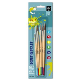 Ecsetkészlet, 2, 4, 6, 8, 10, 12, natúr fanyelű,kerek 6 darabos klt. Ars Una