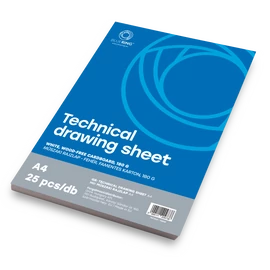 Műszaki rajzlap A4, 180g. 25ív/csomag, Bluering®