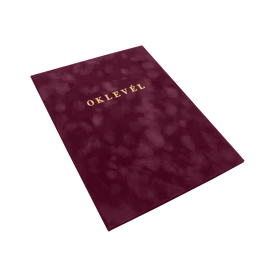 Oklevéltartó A4, prémium, arany nyomattal, Bluering® bordó