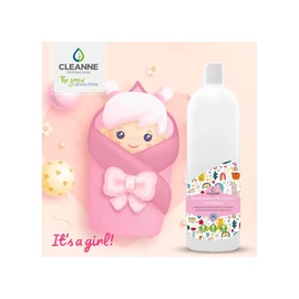 Mosógél 1 liter (20 mosás) fehér és színes ruhákhoz Cleanne_Baba-Mama Its a girl