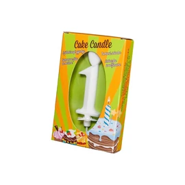 Számgyertya csomagolt 1 fehér