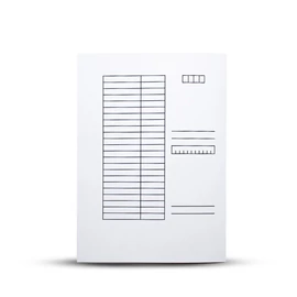 Iratgyűjtő, pólyás dosszié A4, 230g. karton táblázatos noname fehér