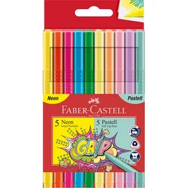 Rostirón, filctoll készlet, GRIP neon+pasztell Faber-Castell 10 klf. szín