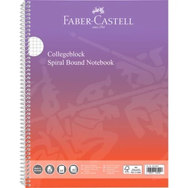 Spirálfüzet A4 80lap kockás színátmenetes borítással Faber-Castell piros-lila
