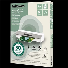 Lamináló fólia A6, 80mic. 100 db/doboz,Fellowes