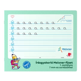 Füzet iskolai, 32lap, írás gyakorló 1.osztályos fekvő Süni Meixner
