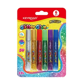 Ragasztó folyékony dekorációs , glitteres, Keyroad, 6 x 10 g