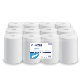 Kéztörlő 2 rétegű tekercses átmérő: 14 cm 100% cellulóz 12 tekercs/karton 14 CF Strong Lucart_861093J fehér