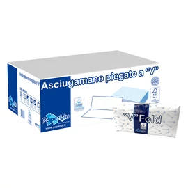 Kéztörlő 2 rétegű V hajtogatott 210 lap/csomag 21 x 21 cm 15 csomag/karton Paperdi_AV81621 fehér
