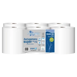 Kéztörlő 2 rétegű tekercses átmérő: 20 cm 100% cellulóz 486 lap/180 m/tekercs 6 tekercs/csomag Paperdi_RL8M180 fehér