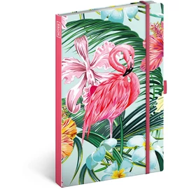 Keménytáblás notesz vonalas 13x21cm, Flamingos Realsystem 2022.