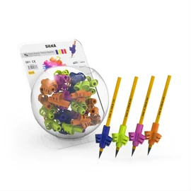 Ceruza markolat, fogássegítő, szilikon, csillám, 72 db/display, Silka