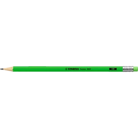 Grafitceruza HB, radíros, neon zöld test Stabilo Swano