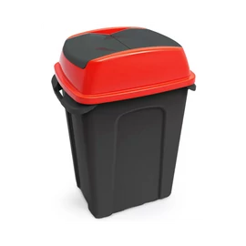Szemeteskuka billenő fedéllel műanyag 70 literes HIPPO antracit/piros