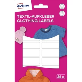 Avery ETVET36 iskolai kézzel írható 45x13 mm 36 db fehér textil öntapadós címke
