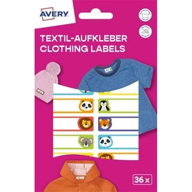 Avery ETVET36A iskolai kézzel írható 45x13 mm 36 db állatos textil öntapadós címke