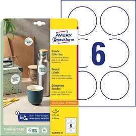Avery 6229REV-10 fehér 80mm 10ív visszaszedhető univerzális címke köretikett