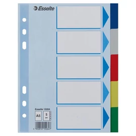 Esselte A5 műanyag 5 részes elválasztólap