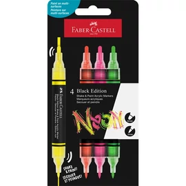 Faber-Castell Black Edition Shake&Paint Neon 4 db kétvégű akrilfilctoll készlet