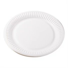 IRIS Fehér papír tányérok 18 cm átmérőjű, 20db/csomag