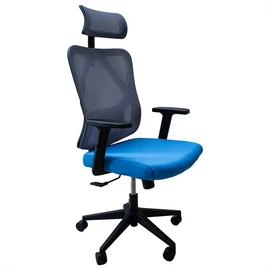 IRISOffice Eclipse kék/szürke ergonómikus, szövet-hálós irodai forgószék fej és háttámasszal